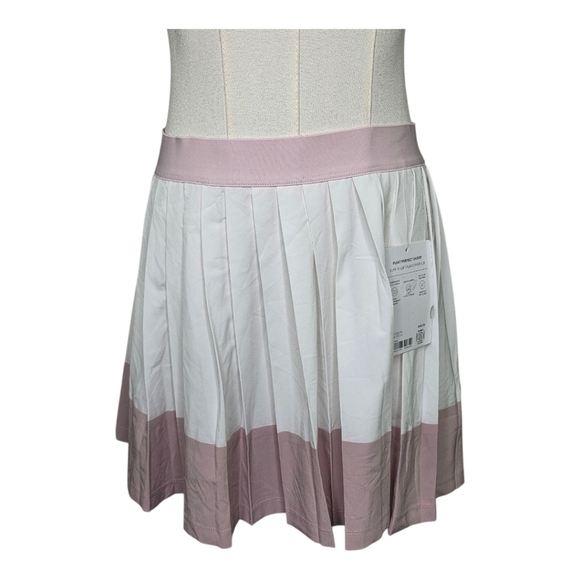 Athleta Girl Pleat Perfect Skort XXL/16 White Pink Stripe Tennis Golf NWT - Picture 3 of 10
